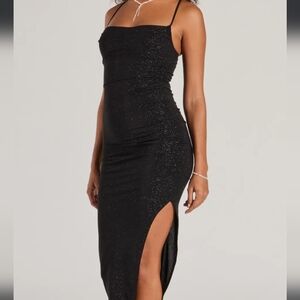 Elegant Black Glitter Dress